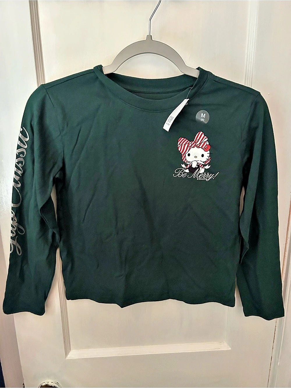 GAP Hello Kitty Be Merry Long Sleeve Tee Girls Medium NWT